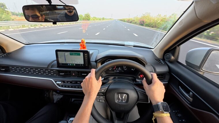 Honda Amaze VX cabin interior with climate control AC and instrument cluster