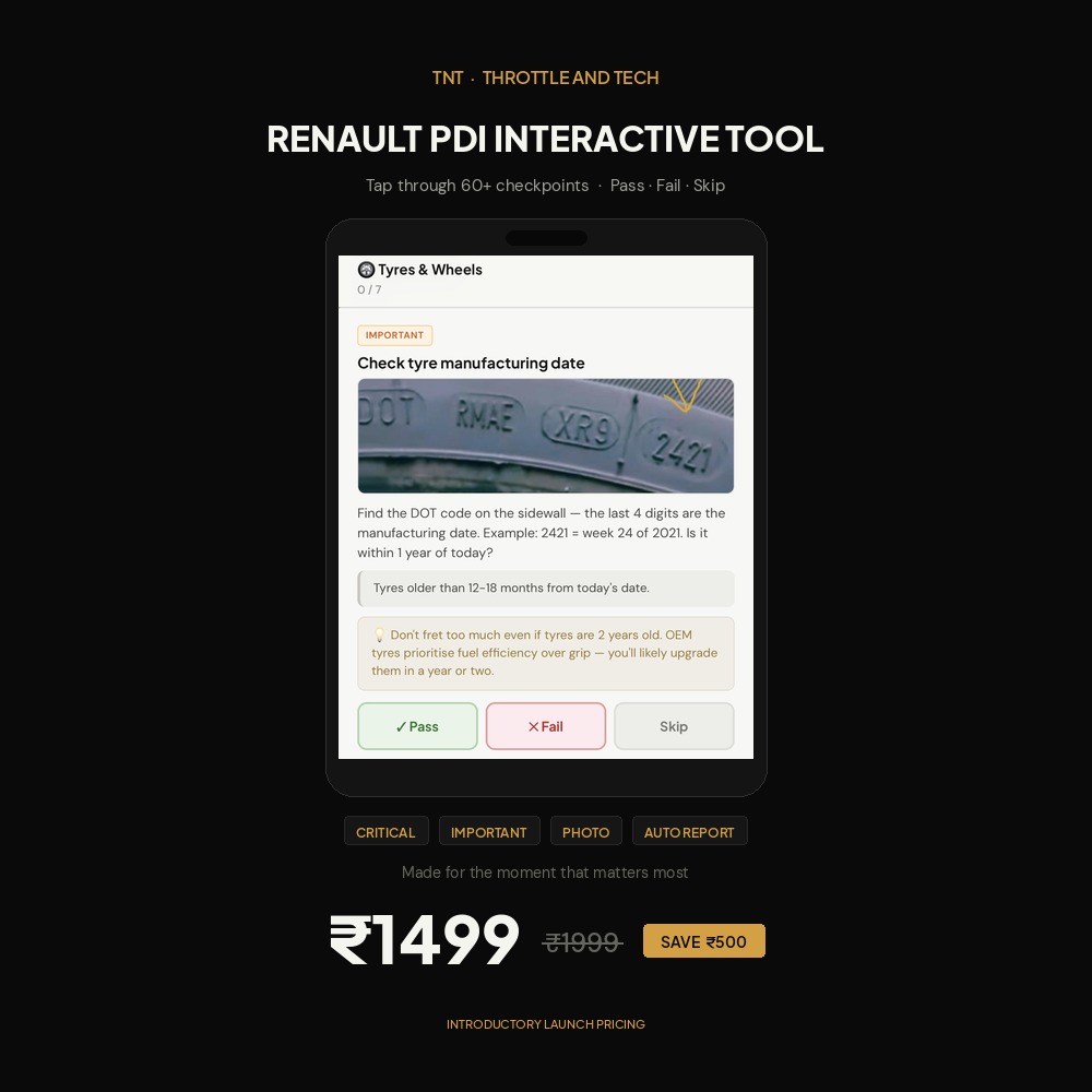 Renault PDI Interactive Tool - Mobile walkthrough with live checkpoints | Throttle and Tech