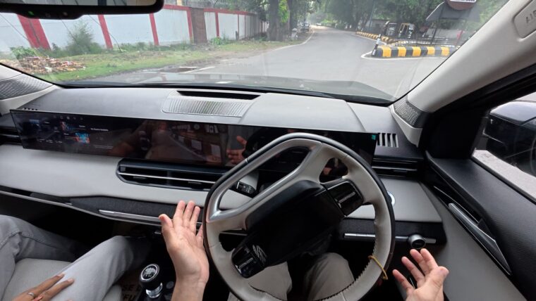 Tata Sierra triple-screen dashboard with Level 2 ADAS
